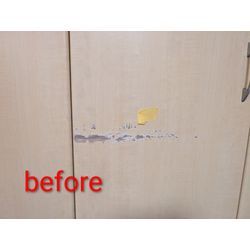 クローゼット扉　えぐれ補修の画像1