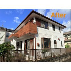 ジョリパッド「校倉仕上げ」でベランダ外壁を高級感あるアクセントにリニューアルの画像3