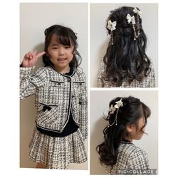 入学式の母娘様と娘ちゃんのハーフアップのお支度｜若見え・脚長スタイルアップ着付けとママには流行りのカメリア花ヘアをの画像3