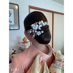 新年家族お食事会の訪問着の変わり結び着付&ヘア&いりく帯揚げの画像2