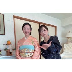 新年家族お食事会の訪問着の変わり結び着付&ヘア&いりく帯揚げの画像1