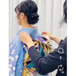 振袖のお着付け、帯結びですの画像1