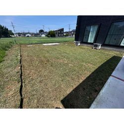 【土浦市】Ｉ様邸　人工芝敷設予定のお庭を作業の画像3
