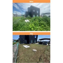 【土浦市】Ｉ様邸　人工芝敷設予定のお庭を作業の画像1