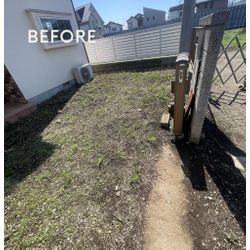 埼玉県所沢市　空室物件　防草シート施工　除草作業の画像1