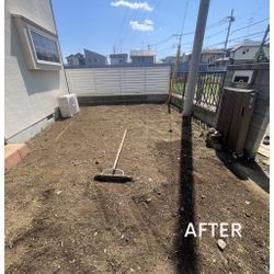 埼玉県所沢市　空室物件　防草シート施工　除草作業の画像2