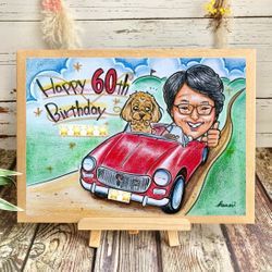 『還暦祝い』のご紹介✨【画像あり】〜愛知の似顔絵屋さんのブログ〜の画像1