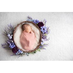 【紫系】ニューボーンフォトお花のお色目見本の画像1