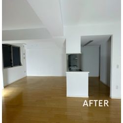 東京都　板橋区　マンション空室物件　20畳間リビング　壁紙コーティング施工の画像2