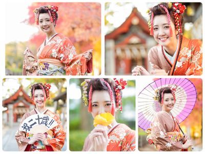 桜背景で一生記念となる家族写真撮影します！