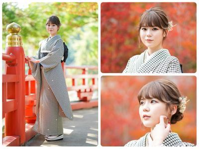 桜背景で一生記念となる家族写真撮影します！