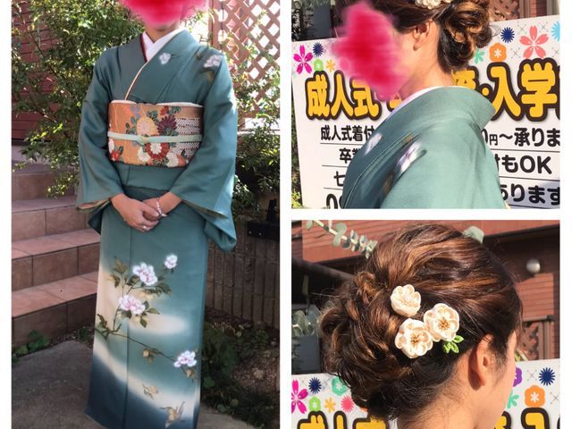 ★髪飾りプレゼント大好評★着付13000円でヘアセット込料金★成人式七五三受付中