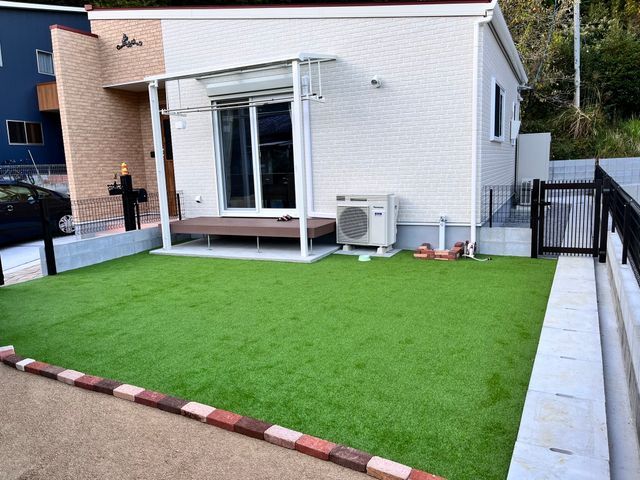 人工芝施工ならお任せ下さい！当日仕上げ！アフターフォローも万全◎