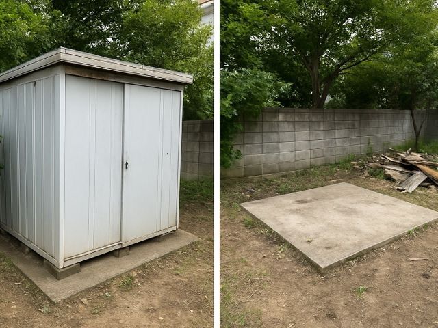 物置解体、撤去、物置内の物も同時回収可能！どんな状態でもお気軽にご相談ください♪