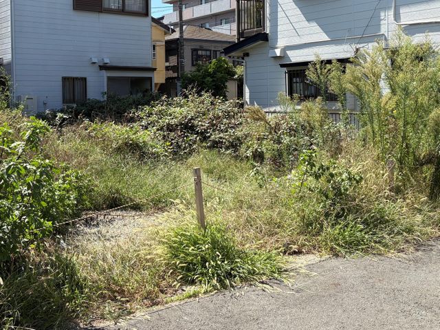 バッテリー式草刈り機での除草なので静かです