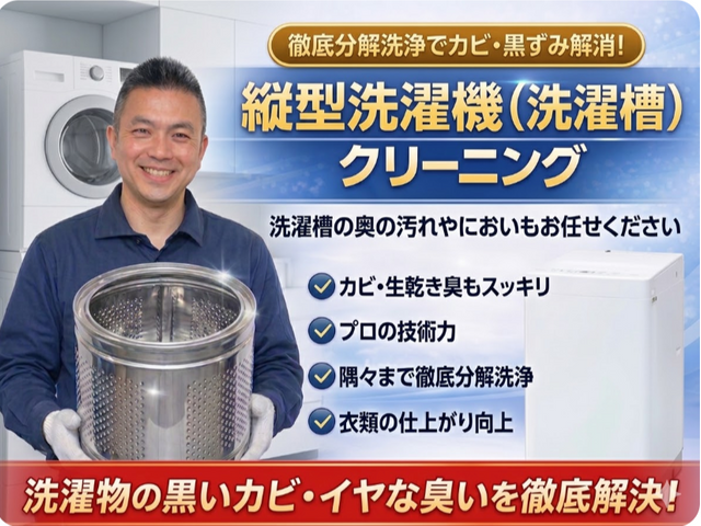 縦型洗濯機分解洗浄｜カビ臭・汚れ徹底除去の安心丁寧施工