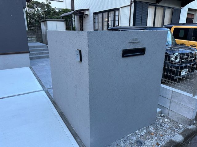 ブロック部分 左官 塗装