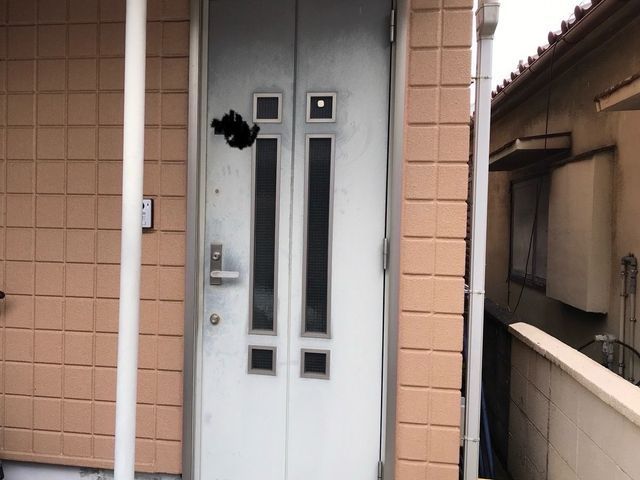 玄関扉シート施工