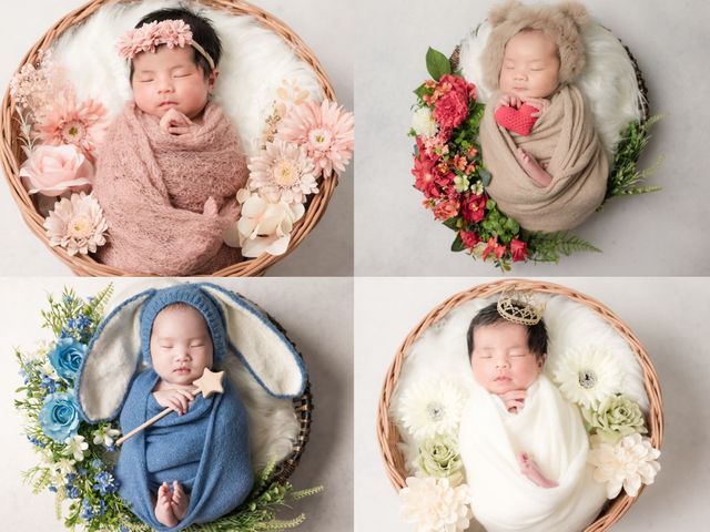 【2時間・交通費込・15,000円】おくるみ3着・100カット｜保育士夫婦の撮影