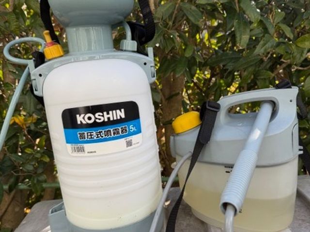 毛虫予防薬、散布します。