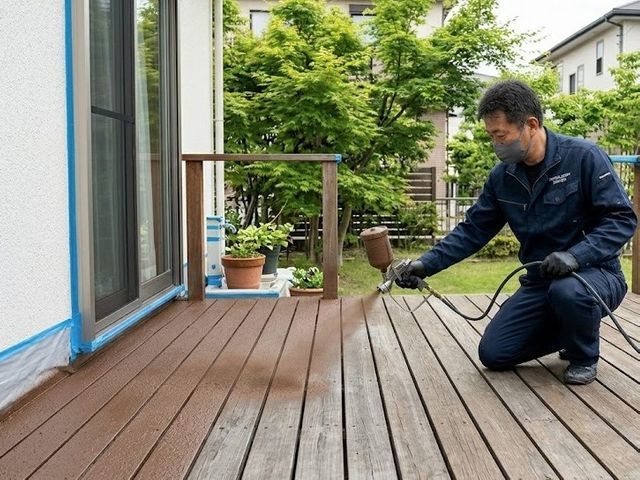 【遊べるデッキへ】滑り止め・耐傷性バツグン！ラプターライナー専門塗装サービス