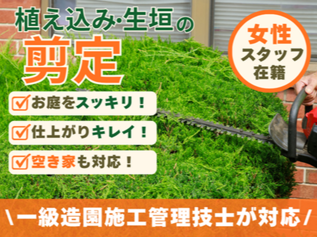 《女性スタッフ在籍》一級造園施工管理技士がお庭をスッキリ！空き家も対応します！！