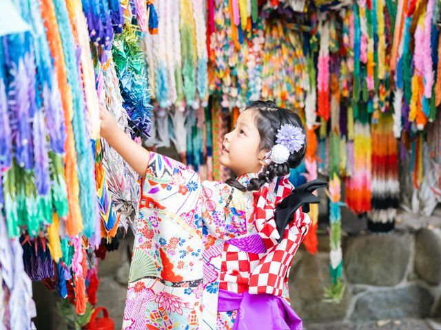 《七五三》 桜と一緒に撮るのも素敵！