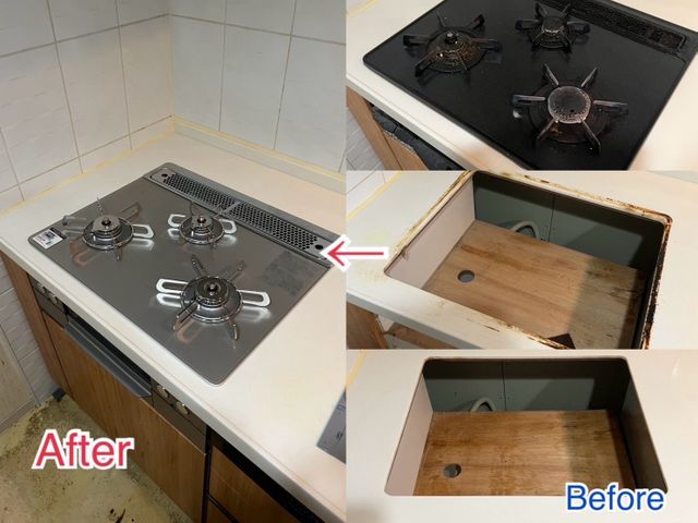 【GSS・液石設備士資格者】油汚れを綺麗に落としてからの取り付けです。処分台込！