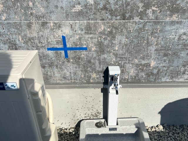 散水栓から、立水栓へのやり変え工事