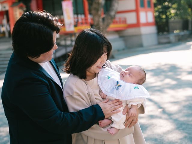 双子パパフォトグラファー★お宮参りでの家族写真