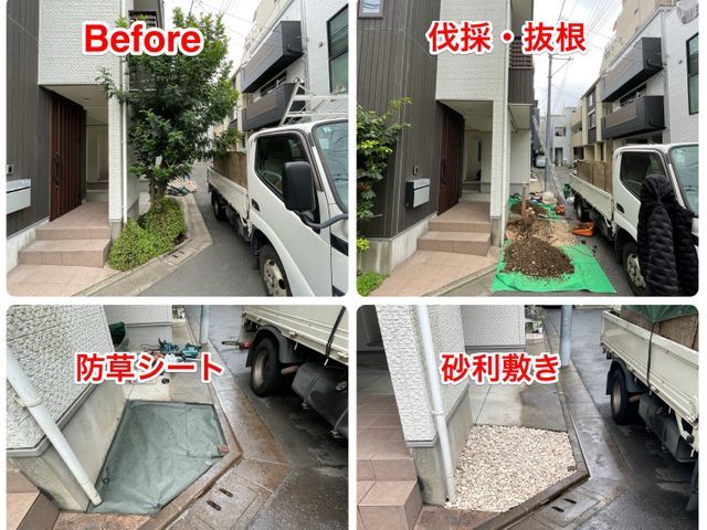 ☆ご好評につき4月末迄基本見積りから-10%☆不織布シート&砂利敷きで防草効果↑