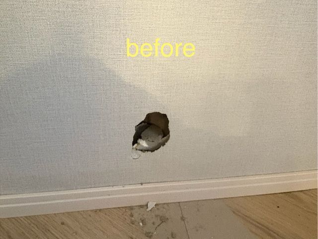 石膏ボード壁の穴補修