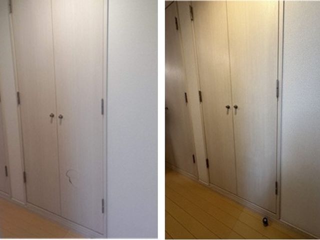 室内ドアの穴を目立たないように穴埋め補修いたします！