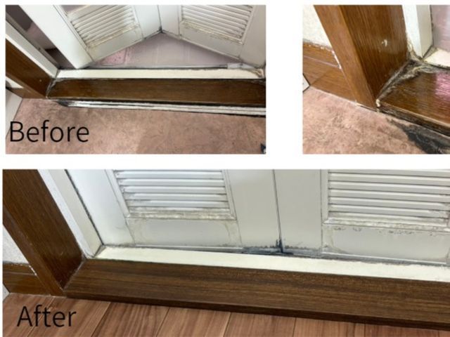 ダイノックシートの貼り付け / 窓枠　ドア枠