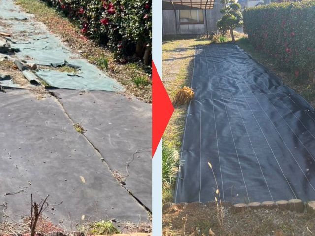 防草シート施工