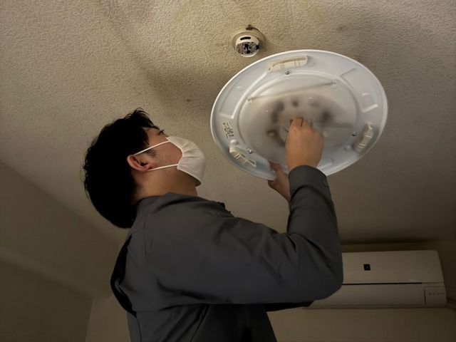 シーリング照明、電球の取り付けと取り外し