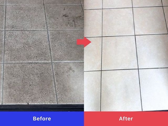 高圧洗浄！玄関タイル清掃！