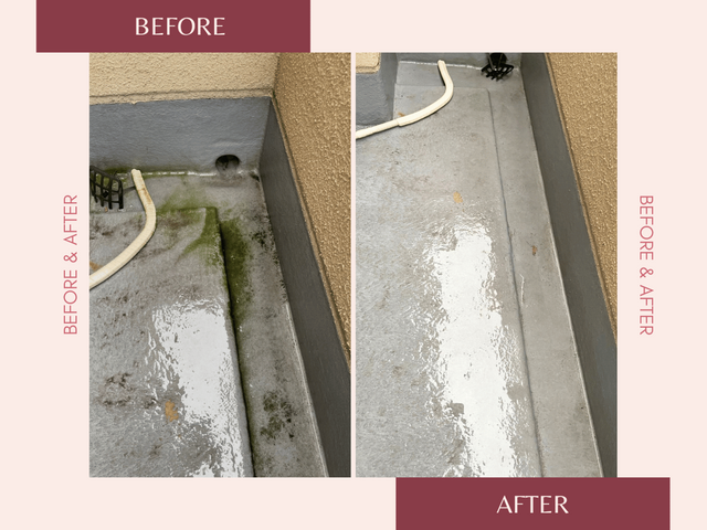 大掃除お任せ！ベランダ高圧洗浄｜黒ずみ・土汚れを短時間で除去