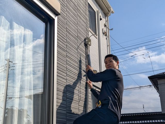 屋外コンセント活用WiFi防犯カメラ設置｜有資格者施工