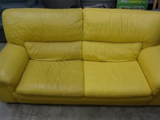 革ソファ汚れ落とし・染め直し