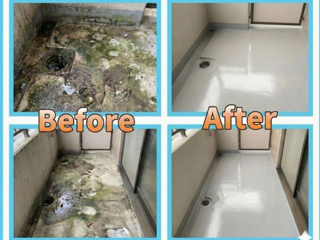 気になるベランダ汚れをプロが丁寧に洗浄します◆徹底洗浄でピカピカに