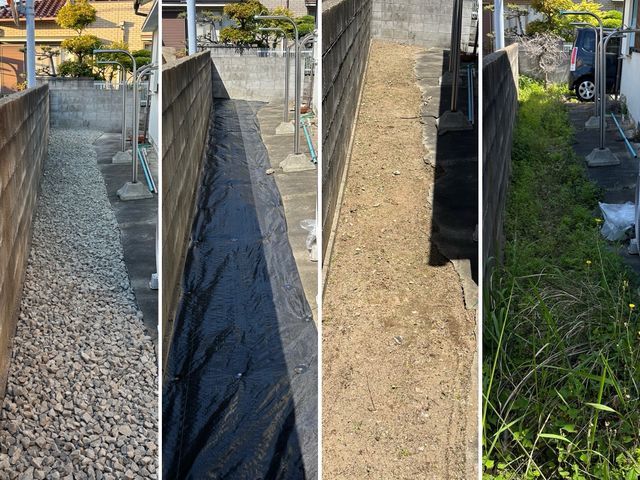 防草シート施行
