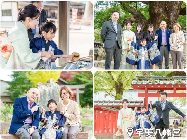 新緑の涼しい季節の七五三も人気があります！【和傘・刀無料貸出】