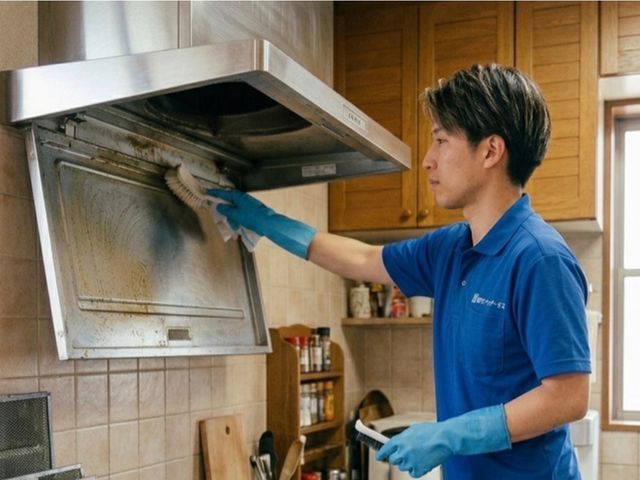 レンジフード分解丸洗い！普段手の届かないところまでサラサラに！