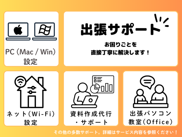【夜間・当日対応可】出張サポートで即時解決、パソコンのなんでも相談！