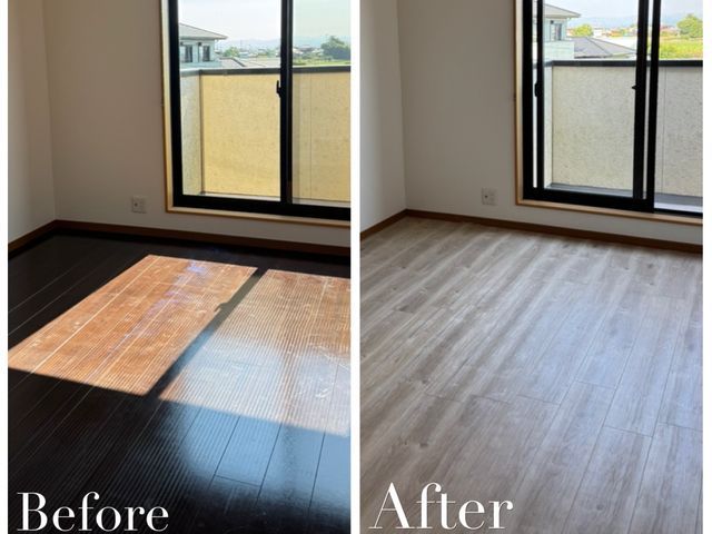 《床フロアタイル施工》