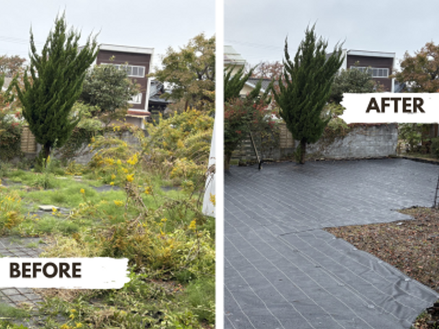 防草シート施工｜雑草対策に効果的　下地処理から丁寧に対応